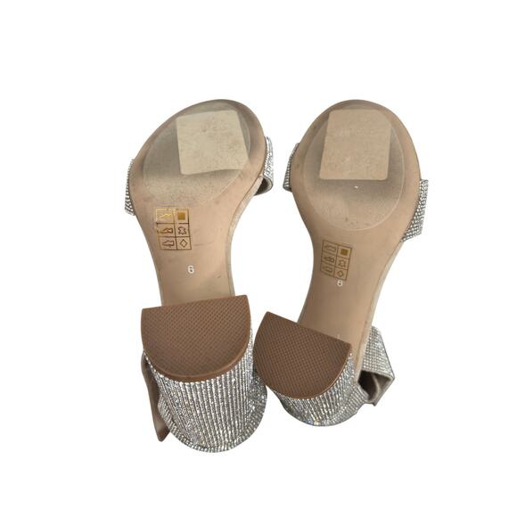 Jeffrey Campbell Kassidy Heels Sparkle Crystals Silver Party Glam NYE Sz 6 - Picture 6 of 7